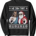 We saw that Jesus and Santa ugly Christmas sweater Sweatshirt S