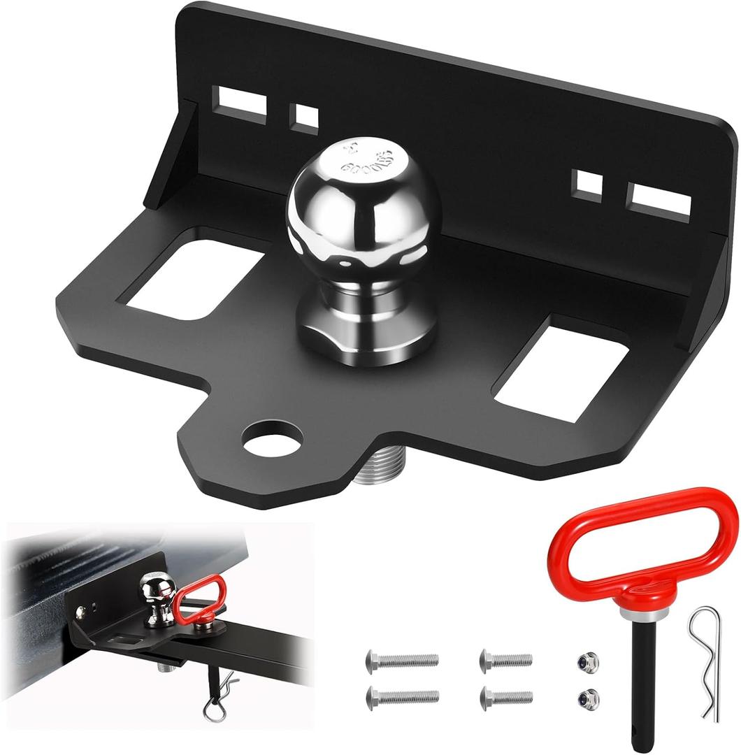 Zero Turn Lawn Mower Hitch with 2" Hitch Ball 6000 LBS, Heavy Duty Bolt-On Trailer Hitch, Universal Fits 2" Coupler, Magnetic Pin Included for Tractor, Trailer Cart, ATV, UTV