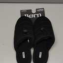 Quilted Corduroy House Slippers for Men, Indoor Mens Slippers with Rubber Soles, Slip On House Shoes (10-11, Black)