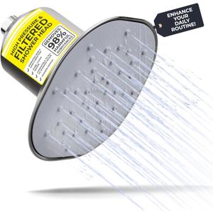 Afina Filtered Shower Head | High Pressure Shower - Reduces Dry Itchy Skin, Dandruff, Eczema, & Dramatically Improves Condition of your Skin, Hair & Nails (Nickel)