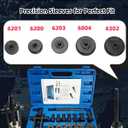 16PCS Bicycle Blind Hole Bearing Puller Set with Bearing Press Kit for Bearing Installation Internal Bearing Extractor Puller Kit for Bearing Removal with Two-Jawed Puller & 7PCS Expandable Collets