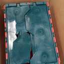 Akro-Mils KeepBox 18 Gallon Storage Container, Nesting and Stackable Plastic Storage Box with Lid Attached, Organizer Tote for Garages, Closets, and Moving, 21" x 15" x 17", Red/Green