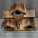 Handmade Hummingbird House - Large Bird House for Garden/Courtyard/Backyard Decor - Room for 6 Bird Families