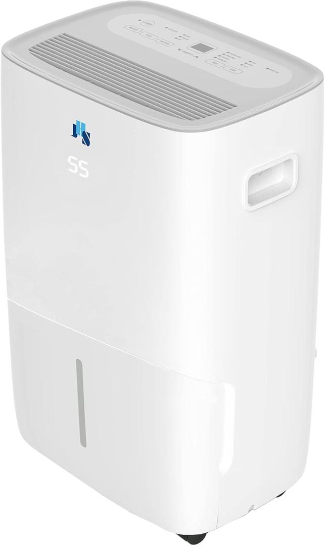JHS Energy Star 25 Pint Dehumidifier with LED Display, 24H Timer, Auto-Restart, Auto Shut-Off and Wheels for Bathroom, Basement, Bedroom, and Rooms up to 1,500 Sq. Ft.