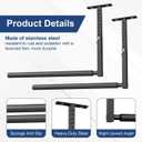 Stainless Steel Ceiling Storage Rack, 10"-18" Height Adjustable,Kayak Overhead Garage Storage Rack, Holds 100 lbs, for High-Altitude Storage of Kayaks, Surfboards, Canoes, Skis, and Ladders