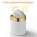 Mini Trash Can with Lid, Desktop Small Trash Can Recycling Bin Cute Metal Garbage Can for Tabletop Countertop Use,Stainless Steel 0.4Gal/1.5L Waste Bin for Office Parlor Car Bedroom,Swing Lid Open