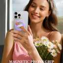 JOYROOM Magnetic Phone Grip, Silicone Finger Loop Grip [Stylish Twinkle][Glitter] Phone Grip for Magsafe, for iPhone 17/16/ 15/14/ 13/12 Series, Purple