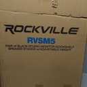 Rockville RVSM5 Pair Studio Monitor Bookshelf Speaker Stands w/Adjustable Height Black