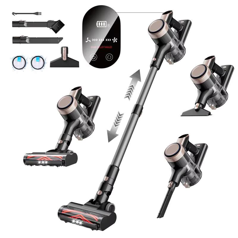 Homeika Cordless Vacuum Cleaner, 300W 23KPa Powerful Suction Vacuum with LED Display, 3 Suction, 48mins Runtime, Lightweight Stick Cleaner with Sofa Brush for Hard Floor/Carpet/Pet Hair/Car