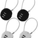 2 Pack 3-Digit Combination Lock Waterproof Padlock Outdoor Mini Wire Rope Combination Lock for Backpacks, Trolley Cases, Gym Lockers, Fence