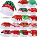 Suhine 60 Pcs Christmas Father Santa Hat Decorative Non Woven Christmas Santa Hat Bulk with Santa Claus Snowman for Xmas Festive Holiday Decoration Family Party Costume Supplies Adult Women Men Unisex