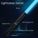 Lightsaber 2 Pack RGB 15 Colors Metal Hilt FX Light Saber attery Rechargable 2-in-1 Double-Bladed FX Dueling Light Saber Cosplay Toy 3 Sound Mode Light Sword Forge, Medium