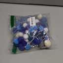 Hanukkah Pom Pom Garlands - Hanukkah Decorations - Chanukah Blue Dark Blue Grey Silver Bead White Felt Ball Garlands for Home Tree Mantle - Chanukah Jewish Party Indoor Outdoor Hanging Decor