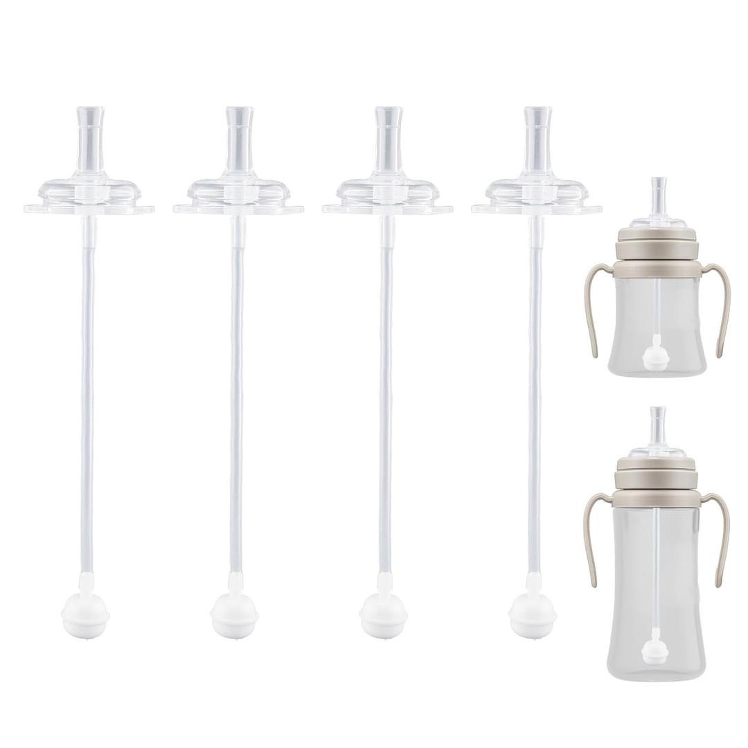 4 Pcs Weighted Straw Replacements for GROSMIMI, Silicone Weighted Straw Replacement Spill Prevention Sippy Cup Accessories Suitable for GROSMIMI Magic Sippy Cup 10/6 oz