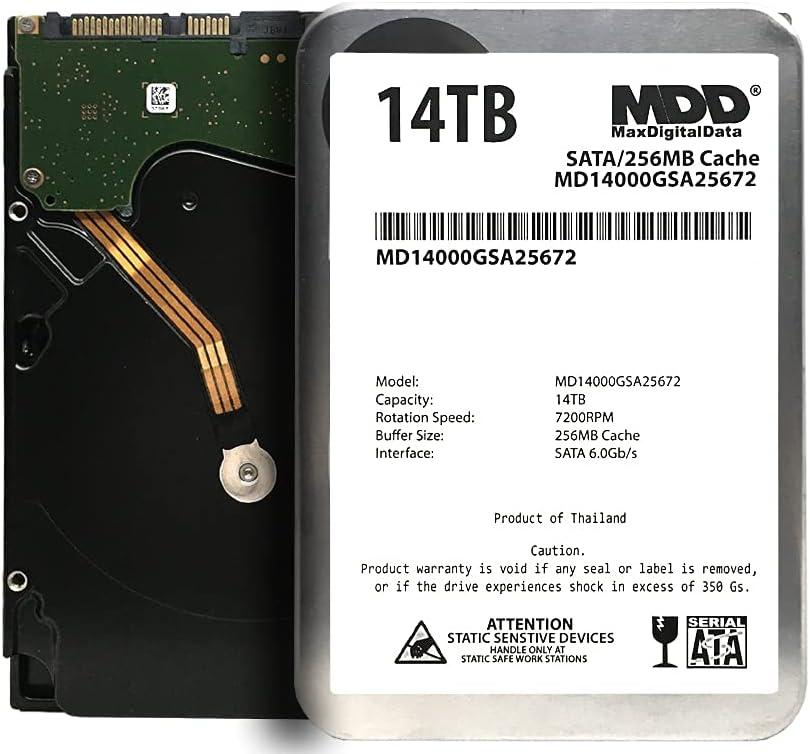 MaxDigitalData 14TB 7200RPM SATA 6Gb/s 256MB Cache 3.5inch Internal Desktop Hard Drive