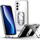 Shields Up for Samsung Galaxy S23 Plus Case with Stand, Galaxy S23 Plus Case Clear with Double Ring Holder [Adjustable & Foldable] Shockproof Protective Cover - Clear