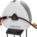 Giraffe Tools Heavy Duty Retractable Hose Reel, 130FT 1/2 Inch Automatic Rewind Garden Hose Reel with Flexible Swivel Base, Ground Mount for Lawn, Patio, and Concrete Floor