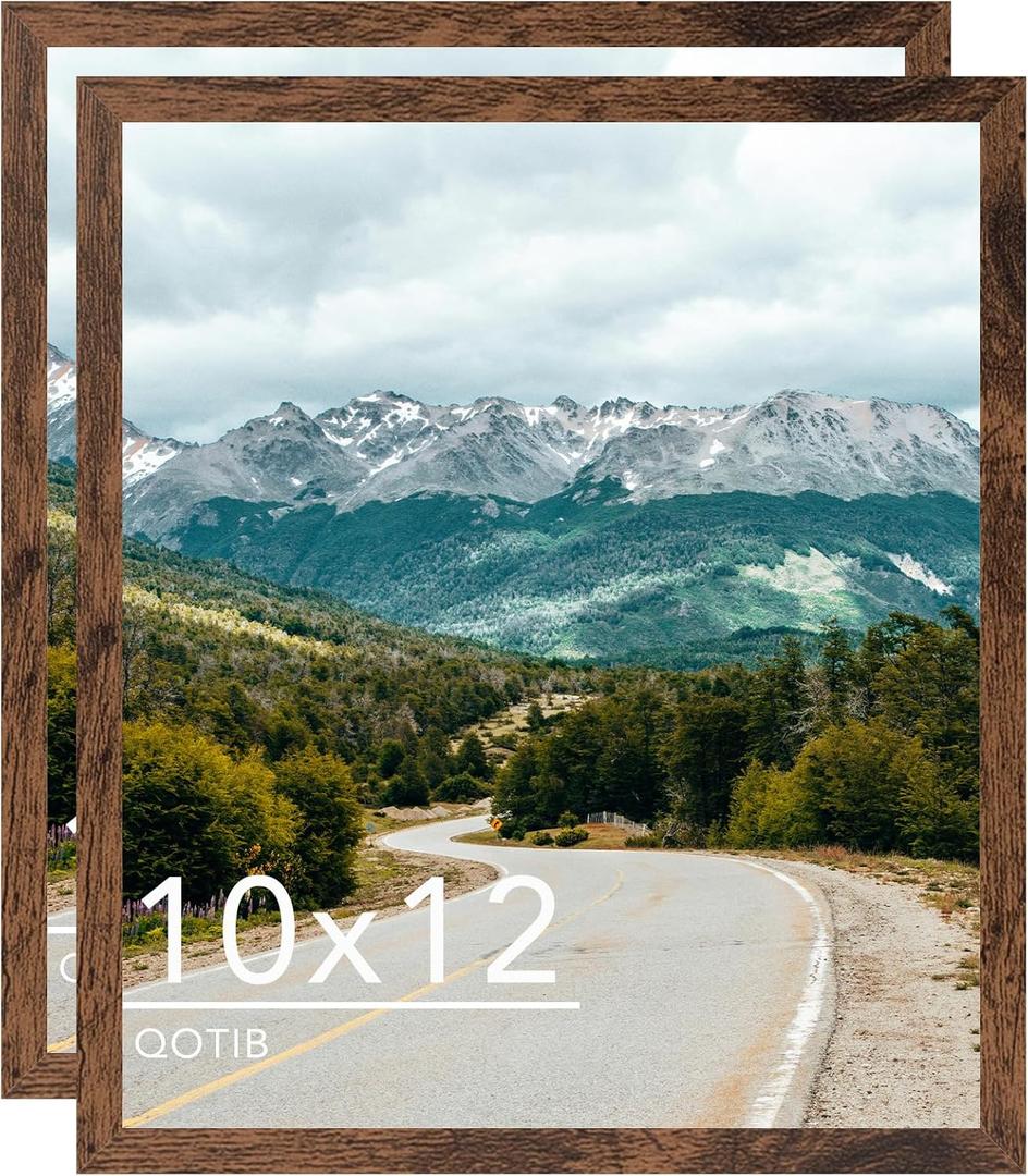 10x12 Picture Frame Deep Brown for Wall Hanging, Wood 10 x 12 Frame Photo Frame for Wall Horizontally or Vertically, Deep Brown, 2 Pack