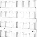 Ripeng 24 Pocket Vertical Business Card Holder Wall Mount Clear Sticker Display Rack Acrylic Business Card Holder Display Vertical Multiple Clear Acrylic Organizer for Home Office Wall