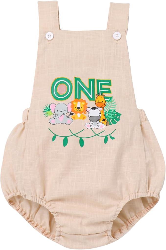 IMEKIS Baby Girls Boys Boho 1st Birthday Outfit Summer Romper for Cake Smash Photo Shoot, Size: 6-12 Months