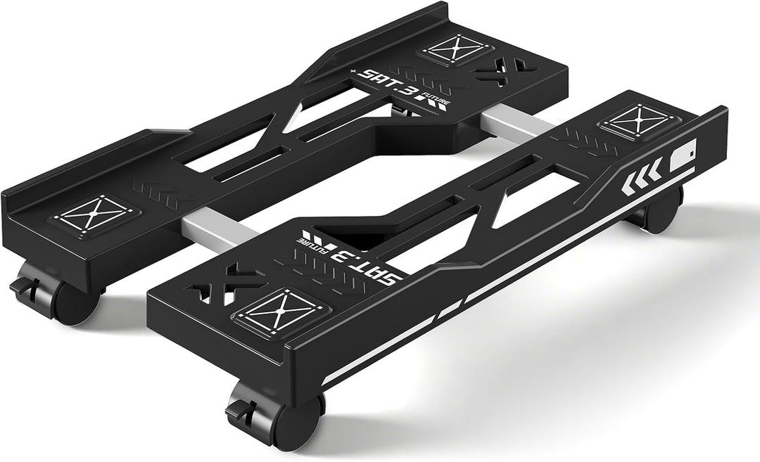 Hovadova Adjustable Computer Tower Stand, Mobile PC Stand for Floor with 4 Locking Caster Wheels Fits Most PC, Under Desk CPU Holder for Office, Gamers and Students (Black)