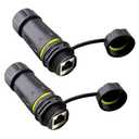 10Gbps Cat7 Waterproof RJ45 Coupler, IP68 Waterproof Ethernet Connector ShieldedFemale to Female Coupler Outdoor for Starlink/Cat5/Cat6/Cat6A/Cat7/Cat8 Ethernet Cable 2 PCS