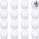 16 Pieces 2.7 Inch/69mm Plastic Snow Globe Clear Plastic Water Globe Fillable Snow Globe with Screw Off Cap for DIY Crafts Christmas Home Decoration