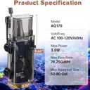 AQQA Aquarium Protein Skimmer for Saltwater Fish Tank Nano Surface Skimmer Filter Pump 79GPH Ultra Quiet for 50-80 Gallon Tank