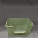 Large Cat Litter Box with High Sides for Indoor Cats,Low Entry Open Top Cat Litter Pan for Kittens,Big or Senior Cats,High Wall Easy Cleaning Anti-Splashing cat Litter Tray (Green)