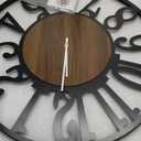24 Inch Large Metal Wall Clock with Voice and Light Sensor Night Light, Glow in The Dark Non-Ticking Silent Battery Operated Decorative Oversized Wall Clock for Bedroom Living Room Decor
