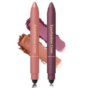 Eyeshadow Stick,Shadow Liner 2-in-1 Eyeliner & Eyeshadow,Perfect Color Duo-Shadow Liner 2-in-1 Eyeliner,Easy to Color, Effortless & Long-Lasting Makeup for Defined Eyes(Golden Tigers Eye+Rose Gold)