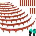 33ft. Cor-Ten Steel Landscape Edging (10-Pack)  40" Metal Edging for Landscaping with 11 Stakes, Hammer-in Metal Landscaping Edging for Yard Pathway & Flower Beds  Lawn Edge for Garden Design (Rusted)