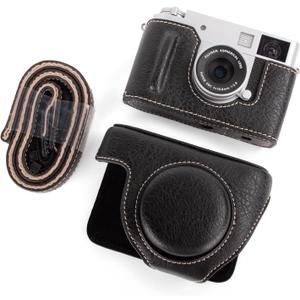 Rieibi x-half/X-HF1 Case, PU Leather Camera Case for fujifilm x half Mirrorless Camera, Protective Case with Adjustable Shoulder Strap, Beauty Cover