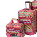 Rockland Escape 2-Piece Softside Upright Luggage Set,Telescoping Handles, Tribal, (14/19/24/28)