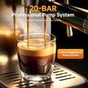 AMZCHEF 20 Bar Home Espresso Coffee Machine | LED Touchscreen, Built-in Milk Frother, Self-Cleaning Function, Makes Latte & Cappuccino, Ideal Coffee Starter Machine