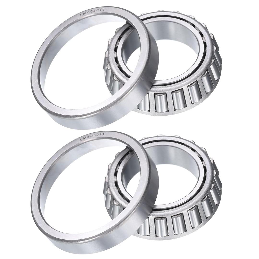 uxcell 2pcs LM603049/LM603011 Tapered Roller Bearing Cone and Cup, 1.7812" Bore x 3.0625" OD x 0.8" Thick, Chrome Steel Taper Bearing Set, ABEC-5