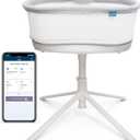 HALO BassiNest Connected Swivel Sleeper 3.0  Smart Bassinet with AutoSoothe, 360 Swivel, Cry Detection, Rocking, Vibration & Soothing Sounds, Easy Lowering Wall for Postpartum Recovery