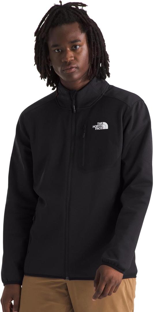 THE NORTH FACE Men's Crest Full Zip Jacket | Water Repellent Fleece Coat, Double Layer Stand Collar & Zip Hand Pockets (X-Large, Tnf Black)