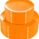 PULOTE 100PCS Orange Plastic Plates - Premium Hard Orange Plates Disposable Include 50pcs 10.25 Inch Orange Dinner, 50pcs 7.5 Inch Orange Dessert/Salad,Ideal for Party