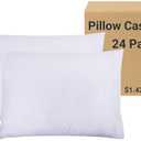 ZPECC White Pillow Cases Bulk 24 Pack - Standard Pillowcases with Envelope Closure, Soft Brushed Microfiber Pillow Cover for Hotel Airb&bs Hospital Bedding Essential