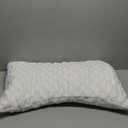 Cooling Side Sleeper Pillow for Neck and Shoulder Pain, Luxury Shredded Memory Foam Curved Bed Pillows for Sleeping Set of 1- Adjustable Queen Size- Washable Cover Crescent White 30"L x 20"W