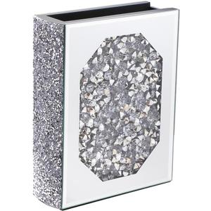 Pibeyer Mirrored Book Vase, Crush Diamond Flower vases for Bookshelf, Bedroom & Office, Bling Centerpieces for Home Decor. -Can't Hold Water. (5.9"L x 2.3"W x 7.8"H)