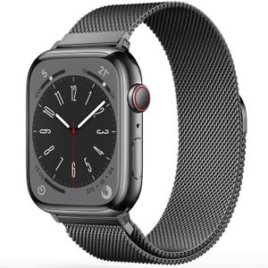 Original Stainless Steel Loop for Apple Watch Band 38mm 40mm 41mm 42mm 44mm 45mm 49mm, Magnetic Clasp Replacement Bands for iwatch Series Ultra SE 8 7 6 5 4 3 2 1, Women & Men Watch Strap for Apple (Black)