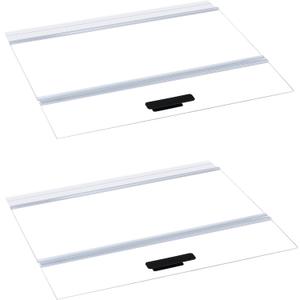 2PCS Set Glass Canopy, 22.08 x 16.57in (Each PCS) Clear Tempered Aquarium Fish Tank Hoods, ONLY FITS Aqueon 75/90/110 Gallon Aquarium Fish Tank
