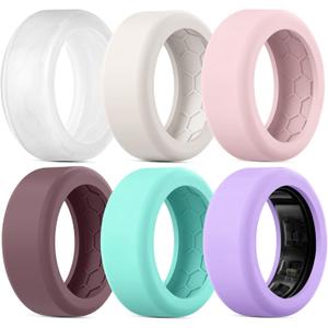6 Pack Cover Compatible with Samsung Galaxy Ring, Anti-Scratch Elastic Silicone Ring Protector for Working Out Gym
