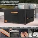 Fire Pit Cover,Outdoor Heavy Duty 600D 100% Waterproof Fire Pit Cover Rectangular,Weatherproof Firepit Covers Rectangle 52" L x 34" W x 24" H,Black