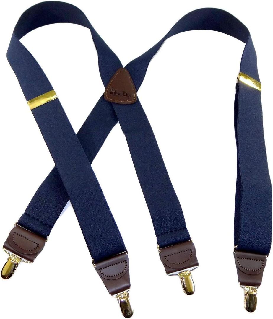 Hold-Up Casual Series Suspenders for Men with X-Back No-Slip Clips | Traditional X-back style delivers classic comfort and dependable suspender support.