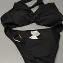 SOLY HUX Women's Halter Bikini Set V Neck Ring Linked Bathing Suit Summer Beach Two Piece Swimsuit