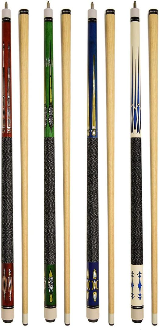 Set of 4 Pool Cues New 58" Billiard House Bar Pool Cue Sticks