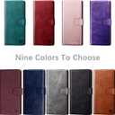 SUANPOT for Samsung Galaxy A32 5G with RFID Blocking Leather Wallet case Credit Card Holder, Flip Folio Book Phone case Shockproof Cover for Women Men for Samsung A32 5G case Wallet (Wine Red)